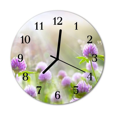 Horloge murale en verre Fleurs