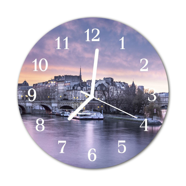 Horloge murale en verre Ville fluviale