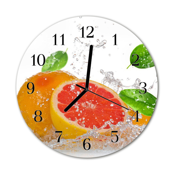 Horloge murale en verre Pamplemousse