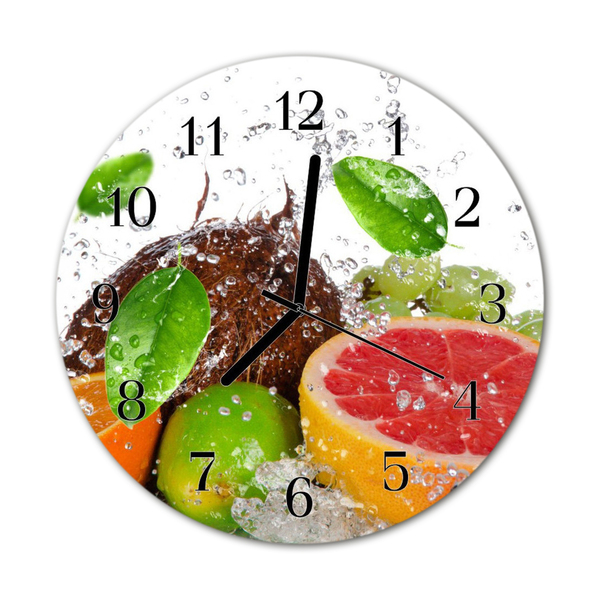 Horloge murale en verre Fruits