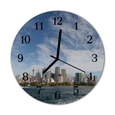 Horloge murale en verre Ville