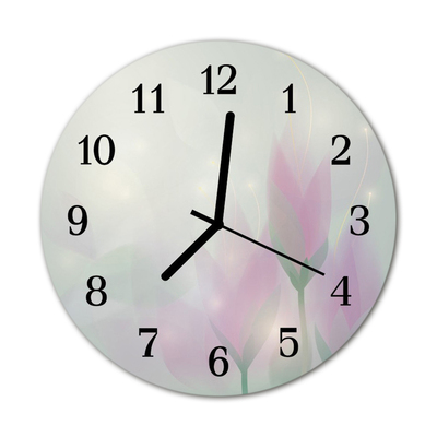 Horloge murale en verre Fleurs