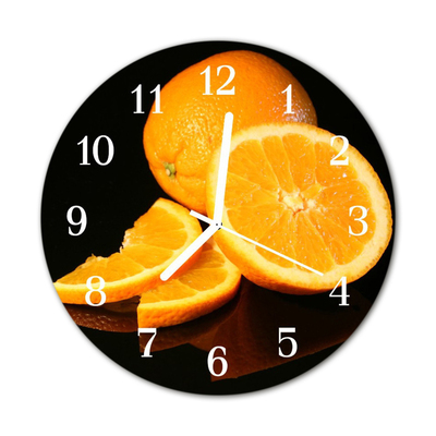 Horloge murale en verre Oranges