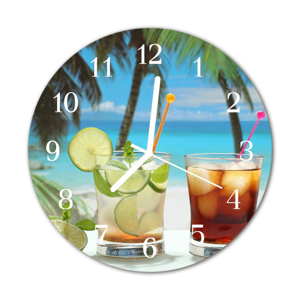 Horloge murale en verre Cocktail