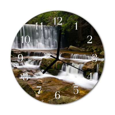 Horloge murale en verre Cascades