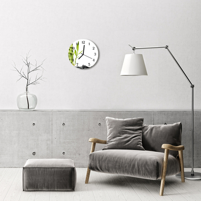 Horloge murale en verre Bambou