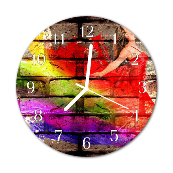 Horloge murale en verre Brique