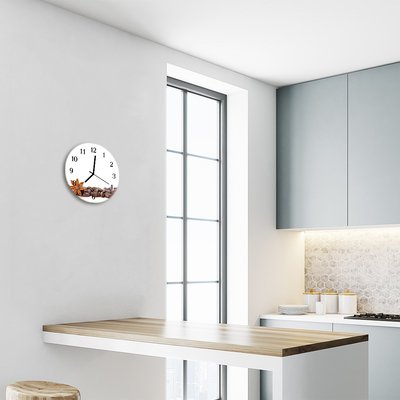 Horloge murale en verre Café en grains