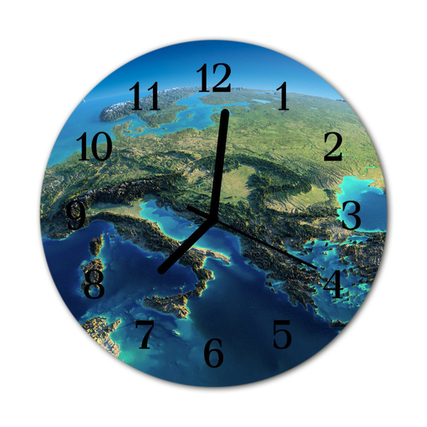 Horloge murale en verre Terre