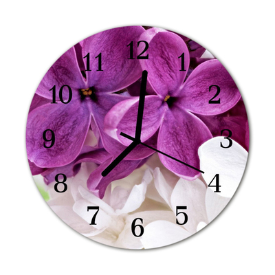 Horloge murale en verre Fleurs