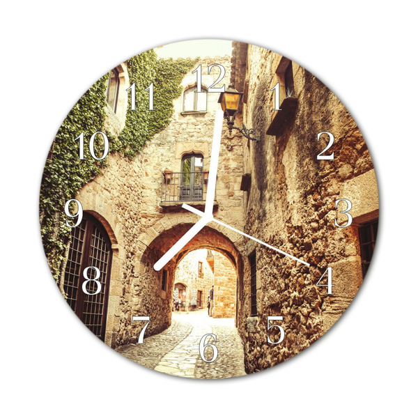 Horloge murale en verre Ruelle