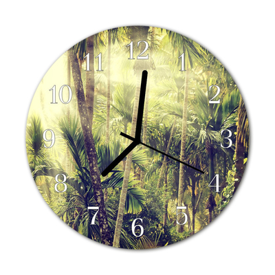 Horloge murale en verre Palmiers