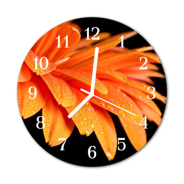 Horloge murale en verre Gerbera