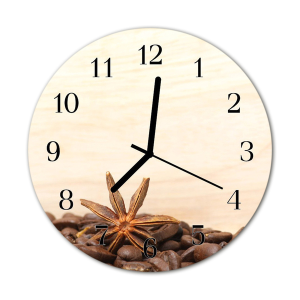 Horloge murale en verre Café en grains