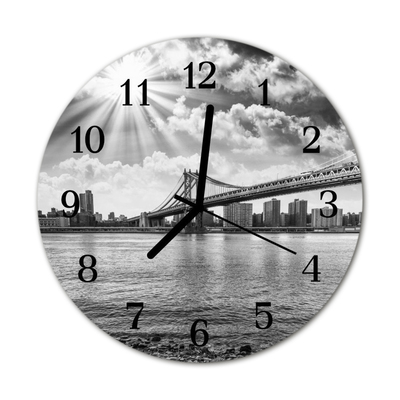 Horloge murale en verre Pont