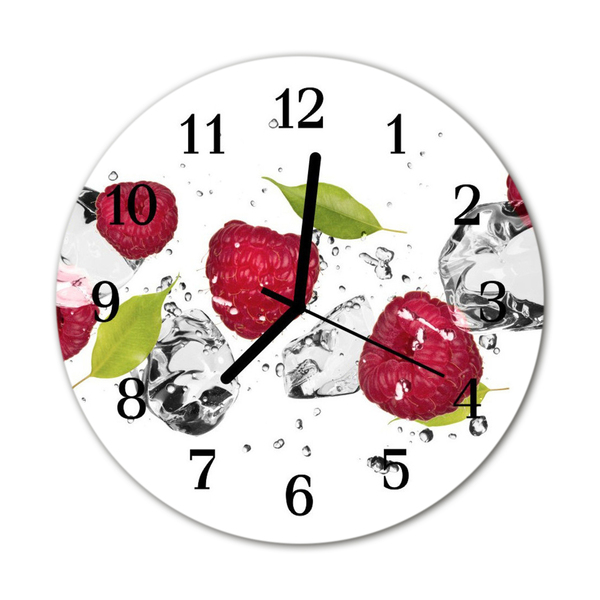 Horloge murale en verre Framboises