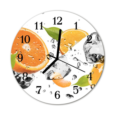 Horloge murale en verre Oranges