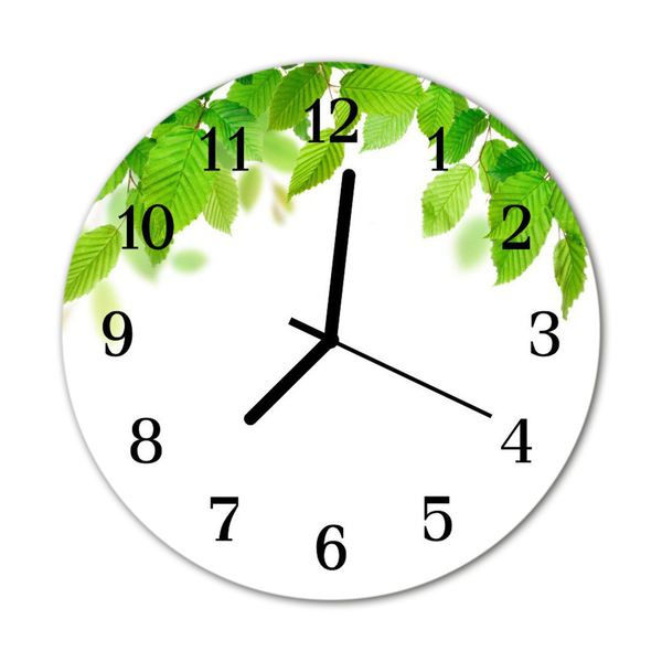 Horloge murale en verre Feuilles