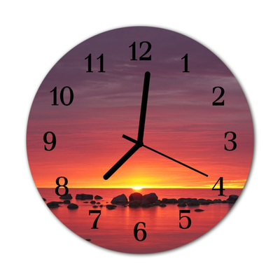 Horloge murale en verre Coucher du soleil