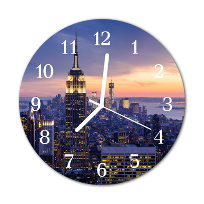 Horloge murale en verre Ville