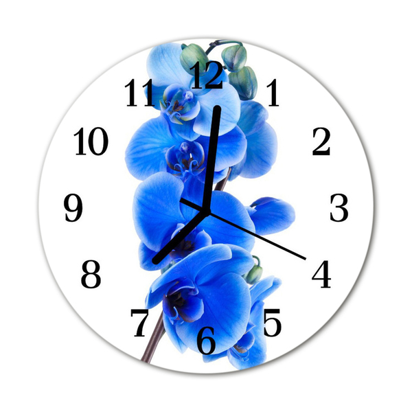 Horloge murale en verre Orchidée