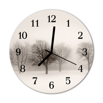 Horloge murale en verre Hiver