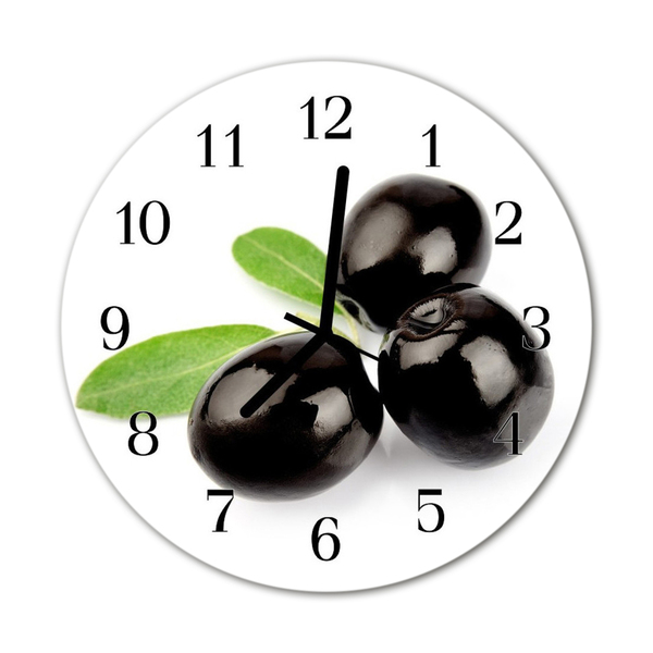 Horloge murale en verre Olives