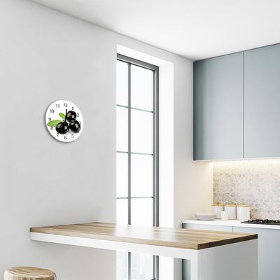 Horloge murale en verre Olives