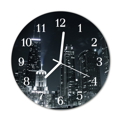 Horloge murale en verre Ville