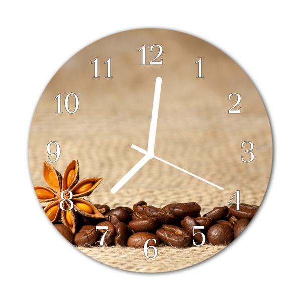 Horloge murale en verre Café en grains