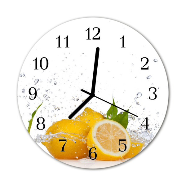 Horloge murale en verre Citrons