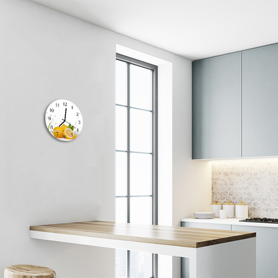 Horloge murale en verre Citrons