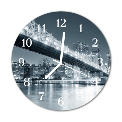 Horloge murale en verre Pont