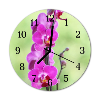 Horloge murale en verre Orchidée