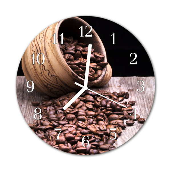 Horloge murale en verre Café en grains