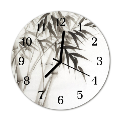 Horloge murale en verre Bambou