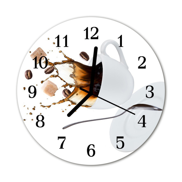 Horloge murale en verre Tasse