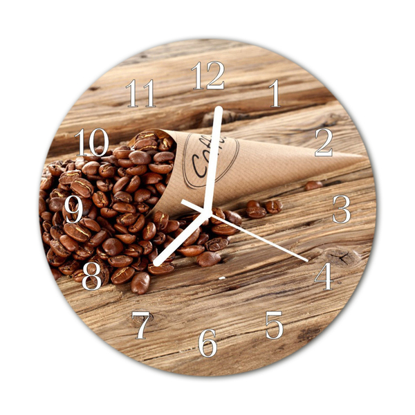 Horloge murale en verre Café en grains