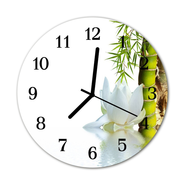 Horloge murale en verre Bambou