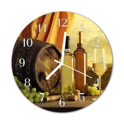 Horloge murale en verre Tonneau de vin