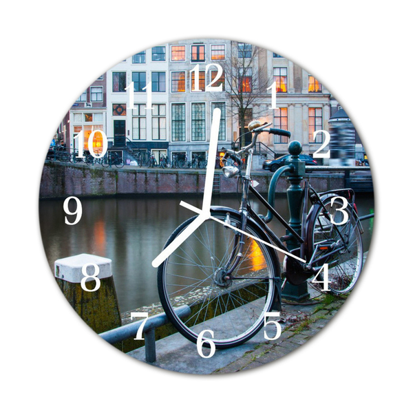 Horloge murale en verre Vélo