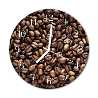 Horloge murale en verre Café en grains