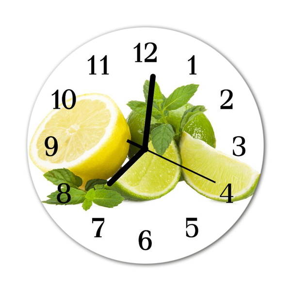 Horloge murale en verre Menthe citron