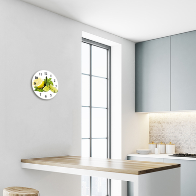 Horloge murale en verre Menthe citron