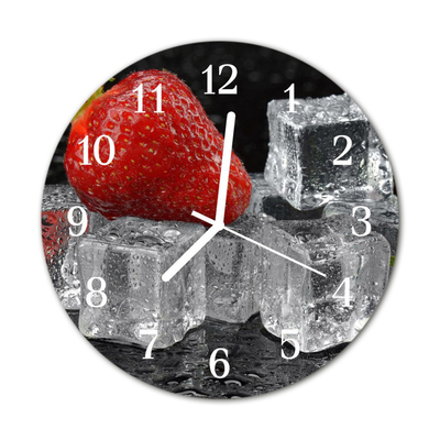 Horloge murale en verre Crème glacée à la fraise