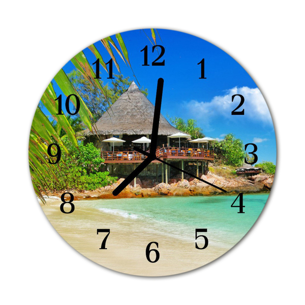 Horloge murale en verre Île