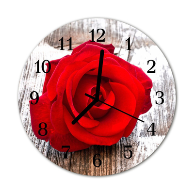 Horloge murale en verre Rose