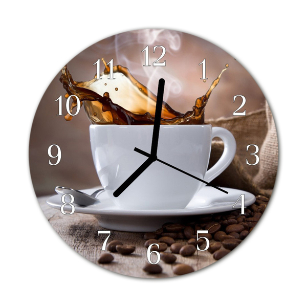 Horloge murale en verre Café