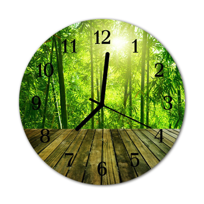 Horloge murale en verre Bambou