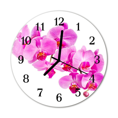 Horloge murale en verre Orchidée